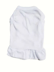 Solid Color Cotton Ruffle Dress Pet Clothes