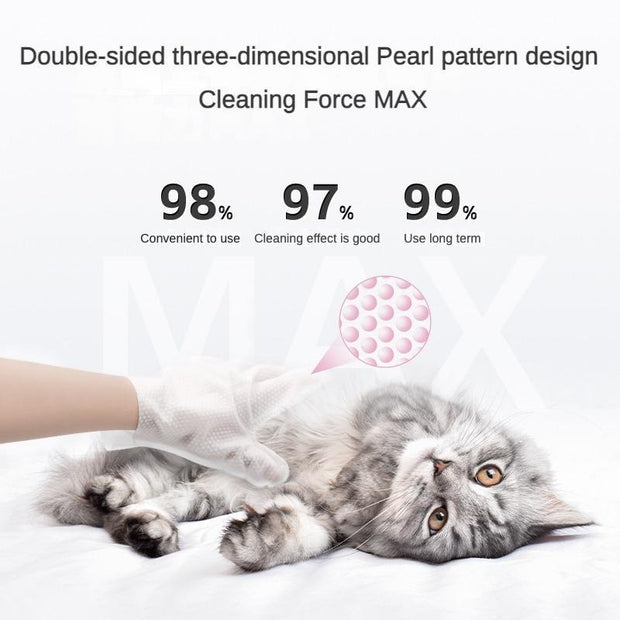 PET Cleaning  Deodorizing Bathing Wipes ForDogs And Cats, Nourish Fur Coconut OilGrooming Wipes For Dogs, Pet Cleaning GlovesWipes For Daily Care And Traveling.Hypoallergenic