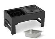 Dog Double Bowls Stainless Stand Adjustable Height Pets Feeding Dish Bowl Big Dog Elevated Food Water Feeders For Dogs  Pet Products